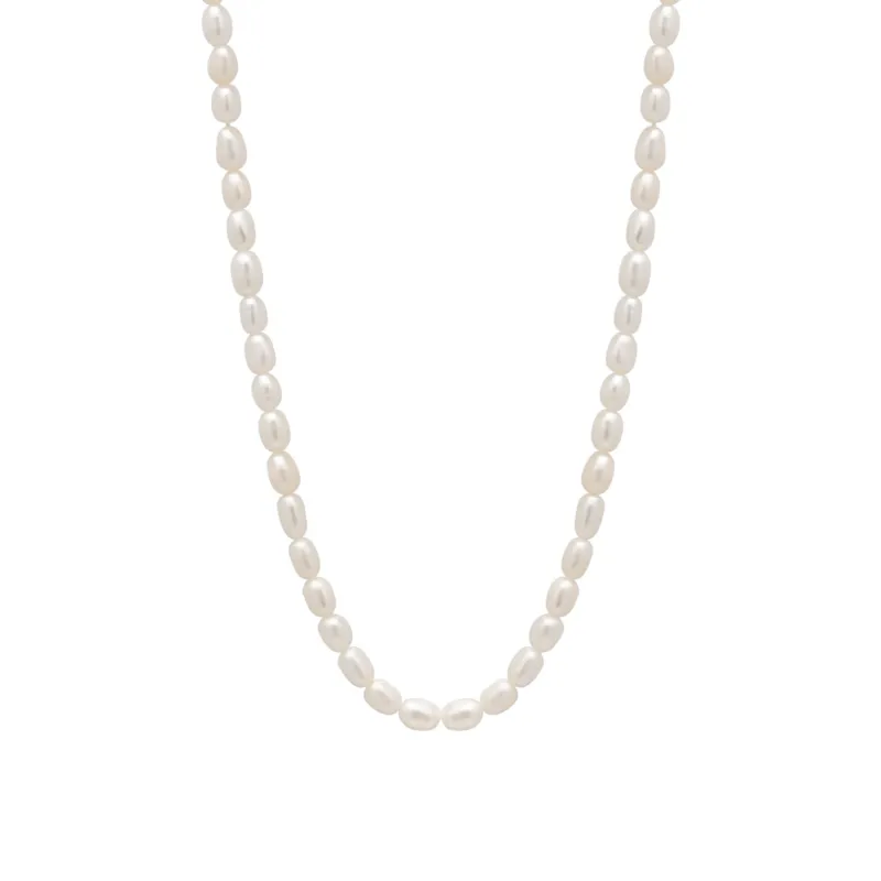 Natural Freshwater Real Seed Pearl Strand Necklace sold by Spero London