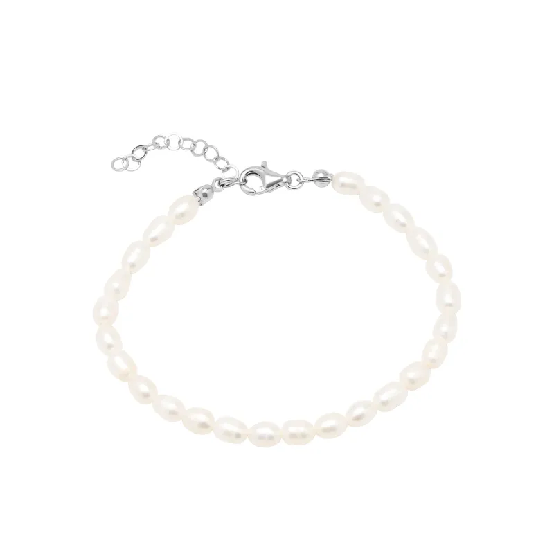 Natural Freshwater Real Seed Pearl Strand Bracelet sold by Spero London