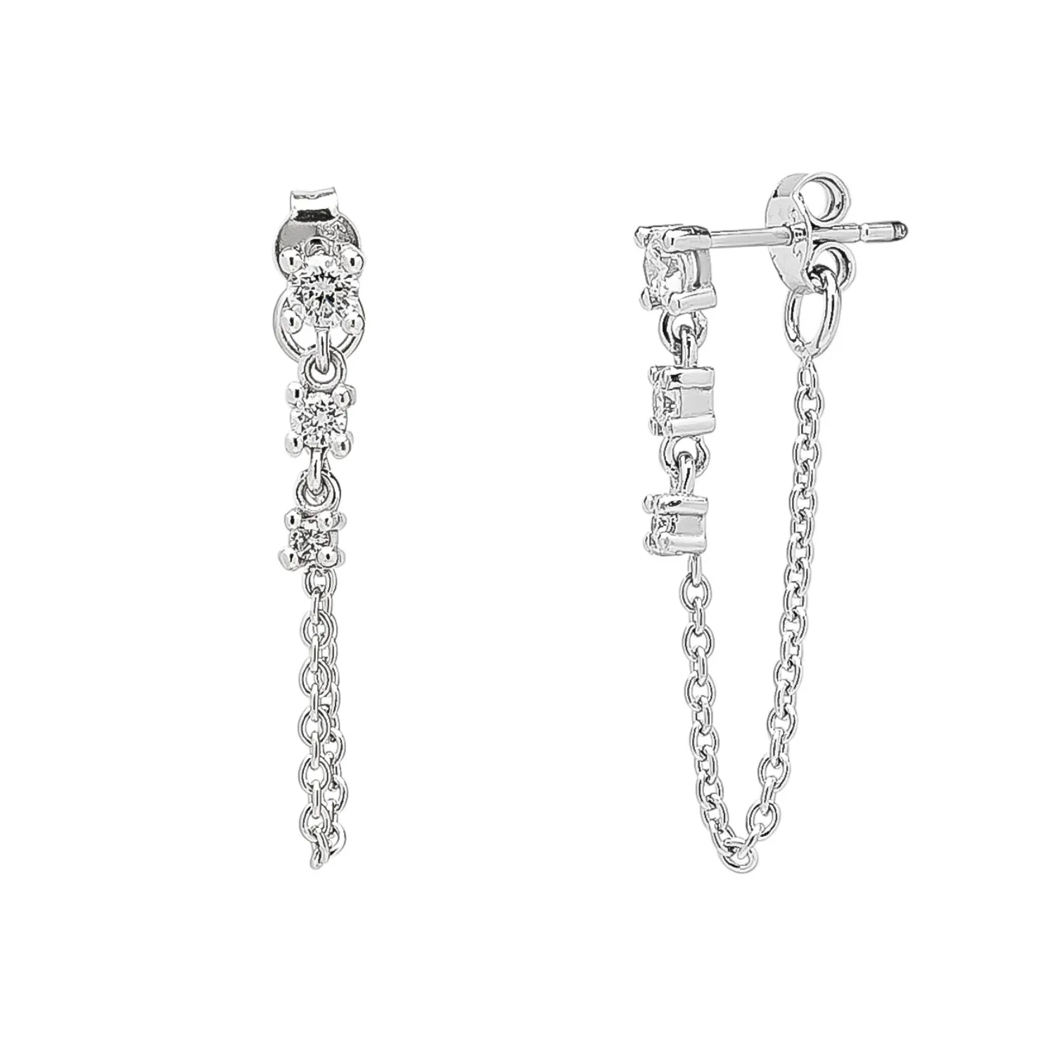 Fine Diamond Linked Tennis Earrings in 14ct Solid Gold sold by Spero London product image thumbnail 2
