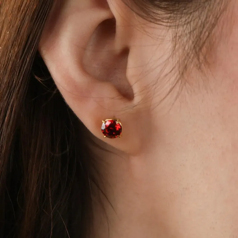 9ct Gold Garnet Stud Earrings sold by Spero London