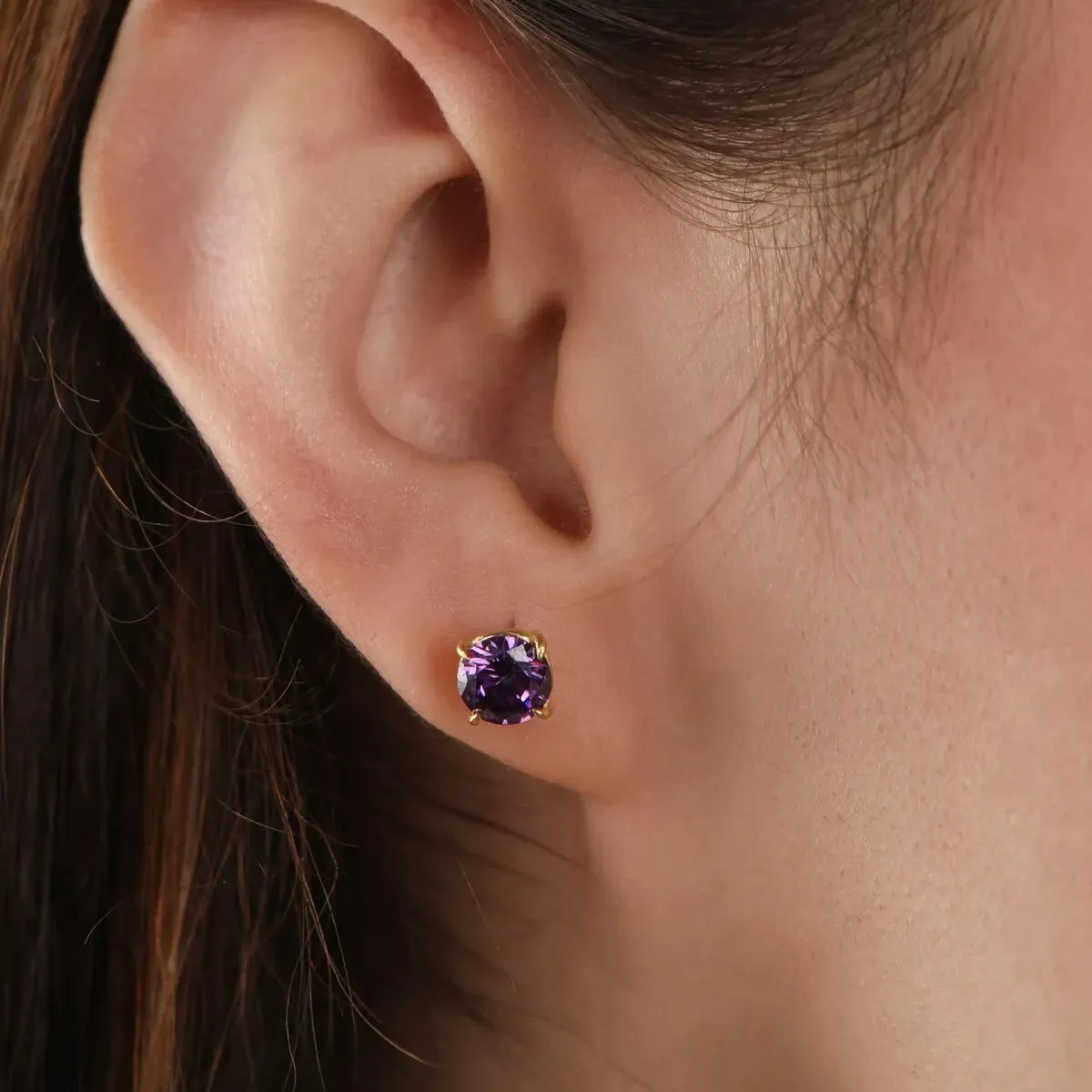 9ct Gold Amethyst Stud Earrings sold by Spero London product image thumbnail 2