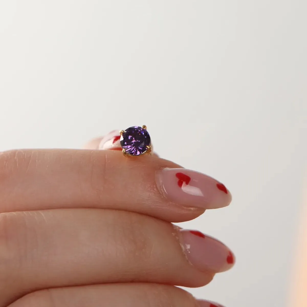 9ct Gold Amethyst Stud Earrings sold by Spero London product image thumbnail 4