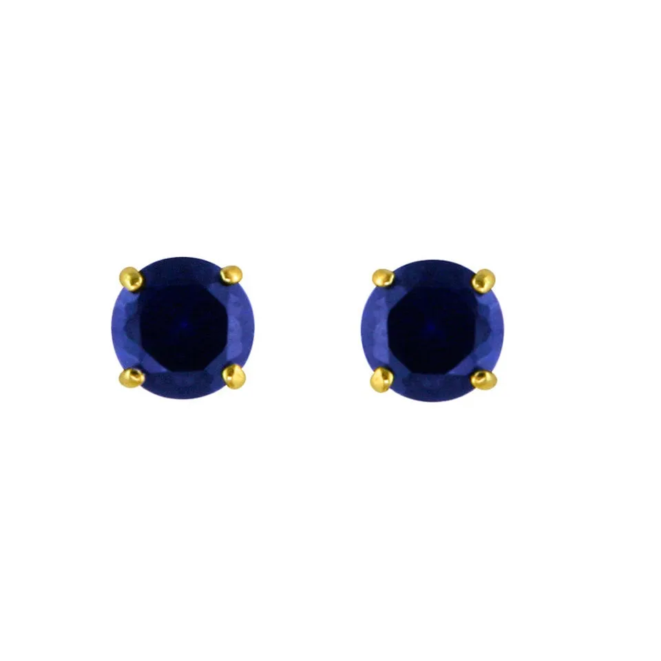 9c Gold Synthetic Sapphire Stud Earrings sold by Spero London