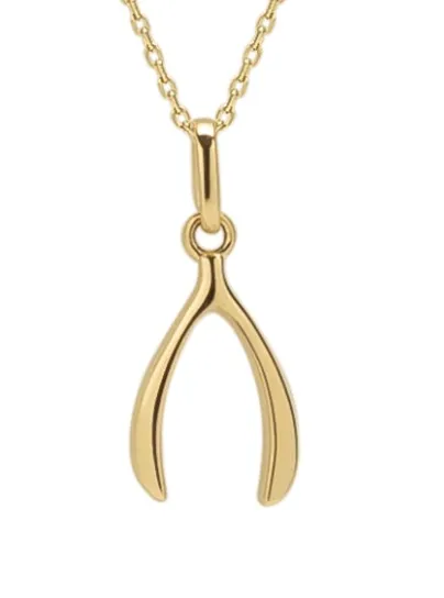 9ct Solid Gold Wishbone Pendant sold by Spero London