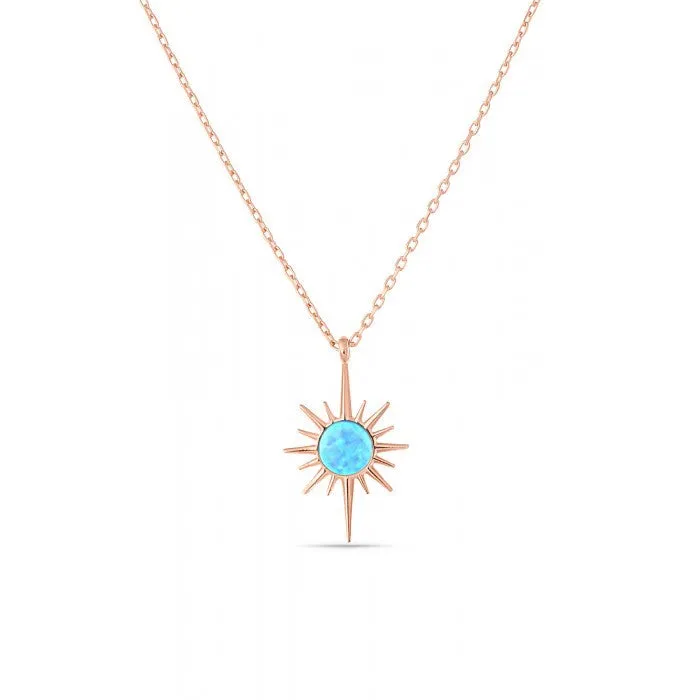 Blue Opal Northernstar Sterling Silver Pendant Necklace sold by Spero London product image thumbnail 5