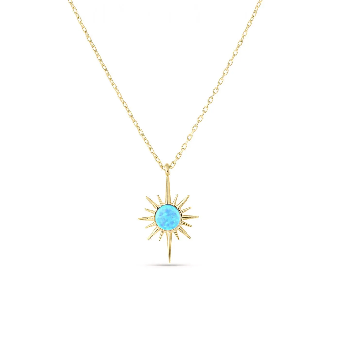 Blue Opal Northernstar Sterling Silver Pendant Necklace sold by Spero London product image thumbnail 3