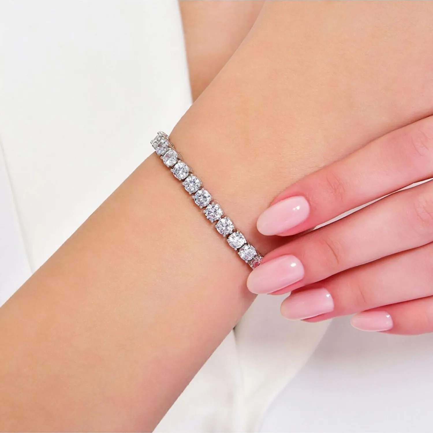 Sterling Silver 5mm Tennis Bracelet sold by Spero London product image thumbnail 3