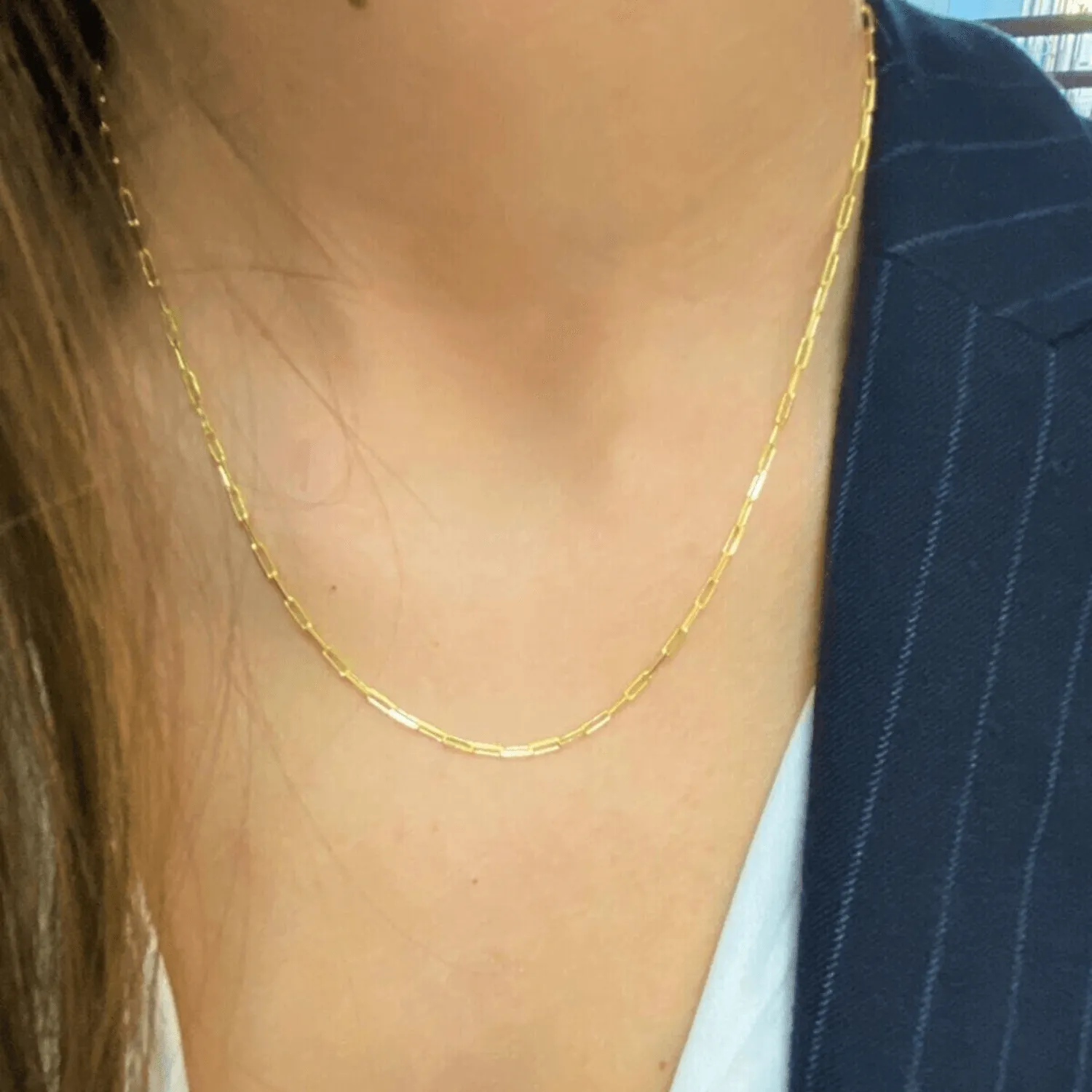 Herringbone Semi Twisted and Paperclip Chain Sterling Silver Layering Necklace Set sold by Spero London product image thumbnail 4