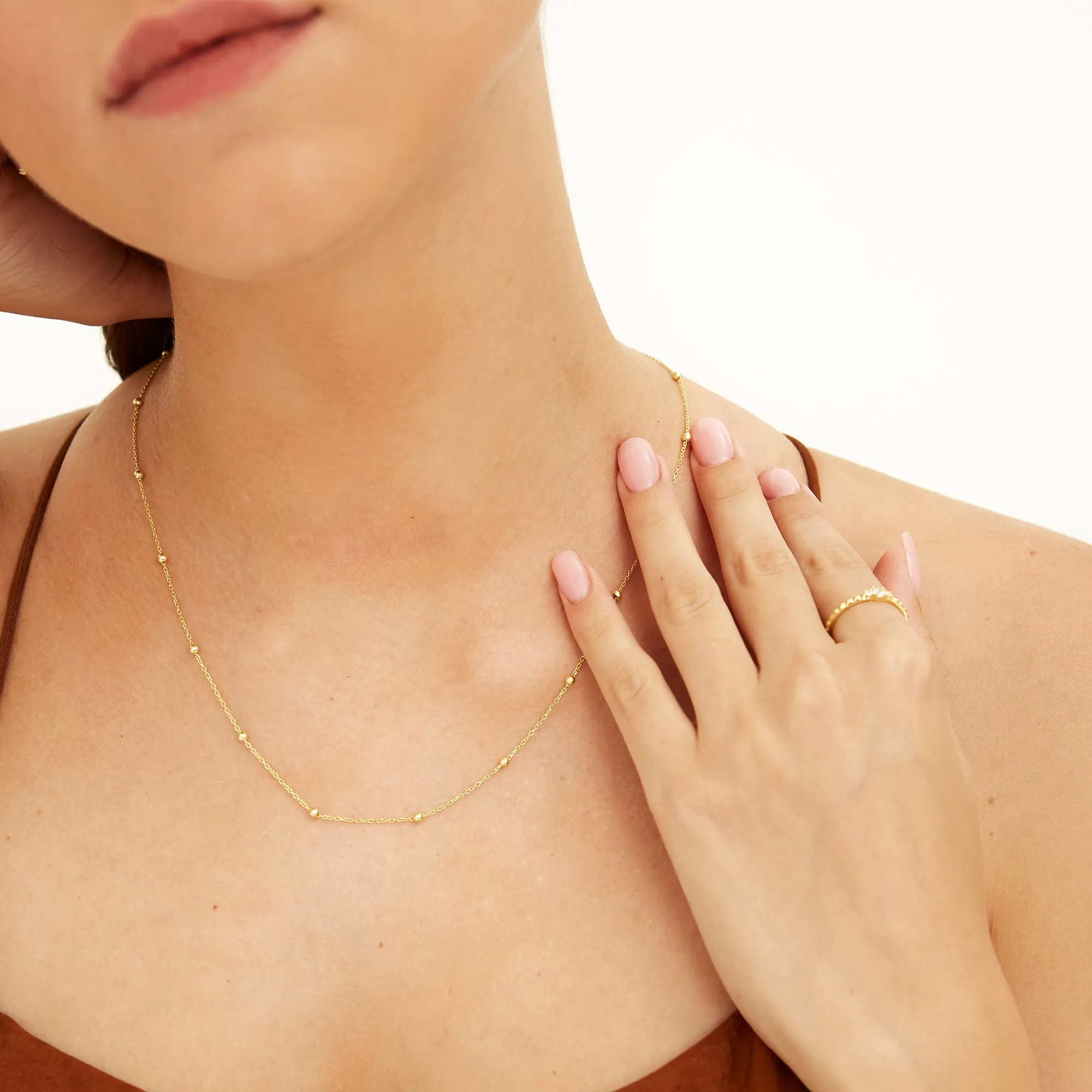 Beaded Chains Sterling Silver Layering Necklace Set sold by Spero London product image thumbnail 5