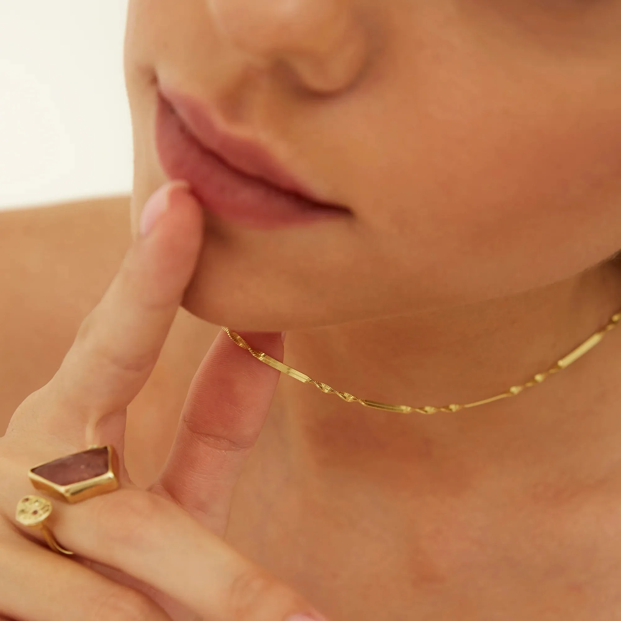 Semi Twisted and Paperclip Chain Sterling Silver Layering Necklace Set sold by Spero London product image thumbnail 2