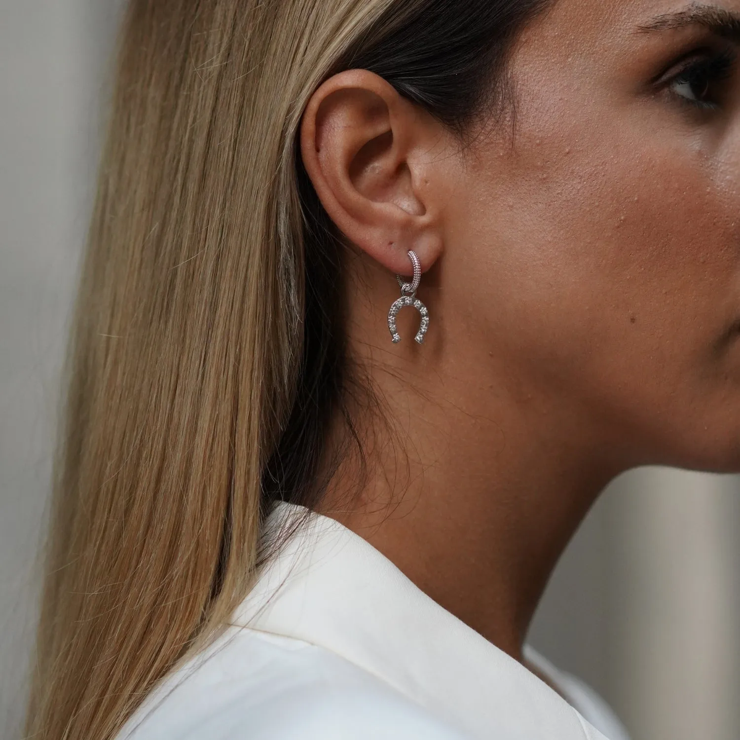 Sterling Silver Horseshoe Equestrian Necklace & Earring Set sold by Spero London product image thumbnail 2