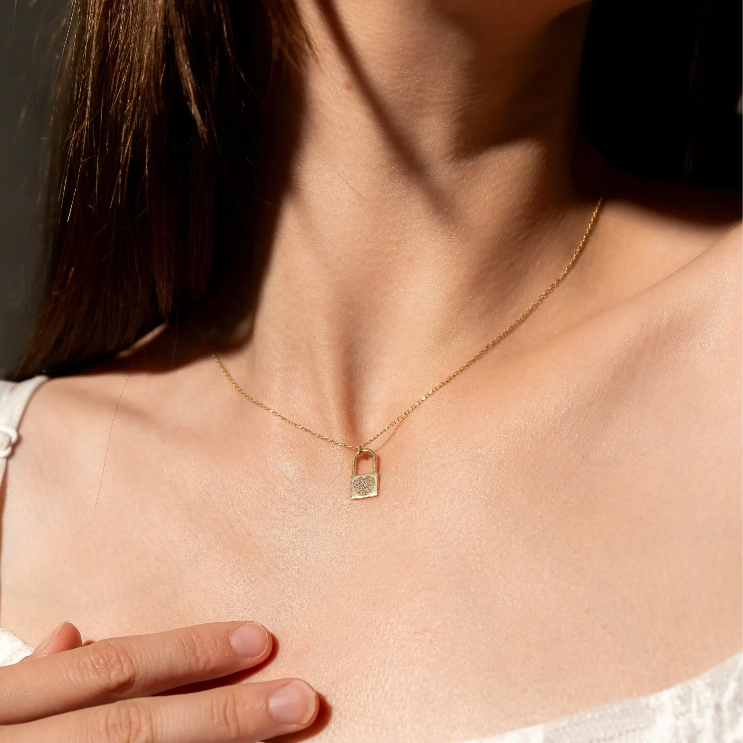 Fine 14ct Solid Gold Padlock Necklace sold by Spero London product image thumbnail 5