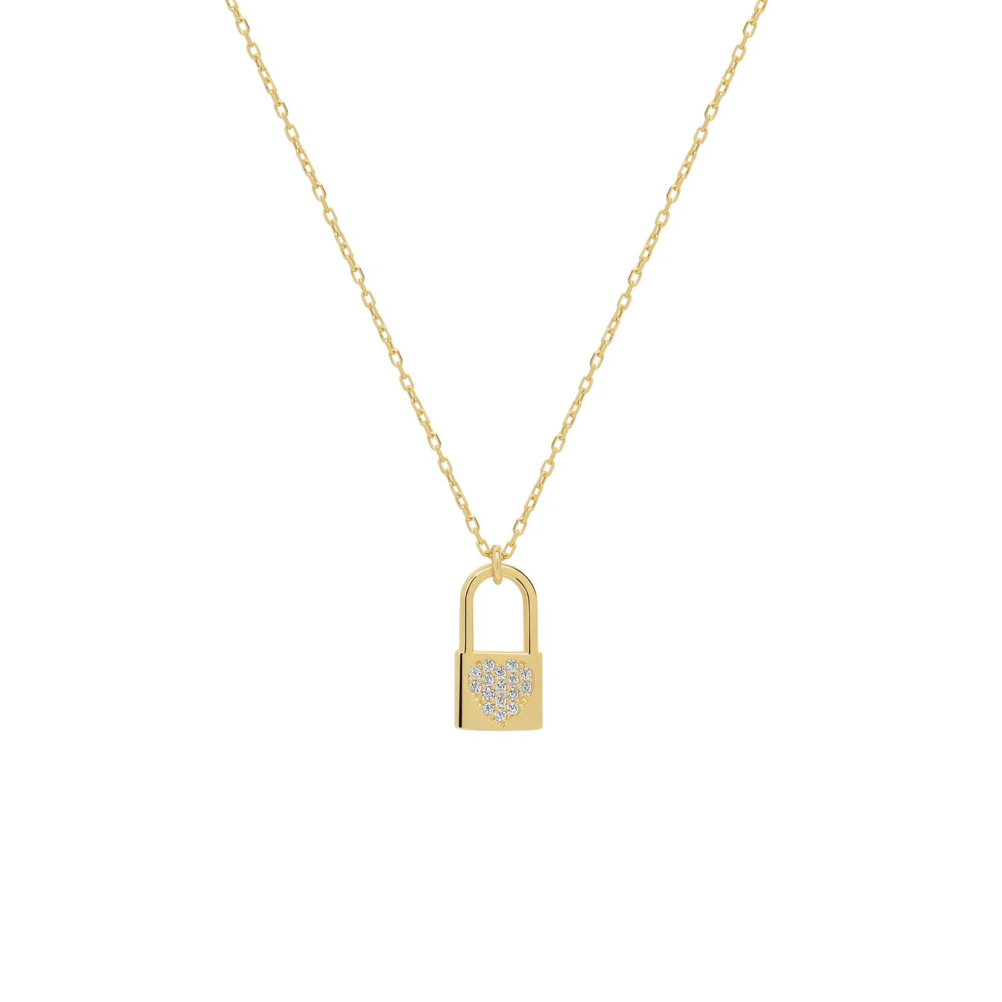 Fine 14ct Solid Gold Padlock Necklace sold by Spero London