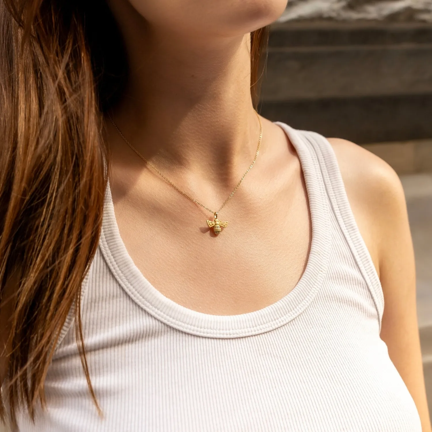 Matte Bumble Bee Sterling Silver Necklace sold by Spero London product image thumbnail 2