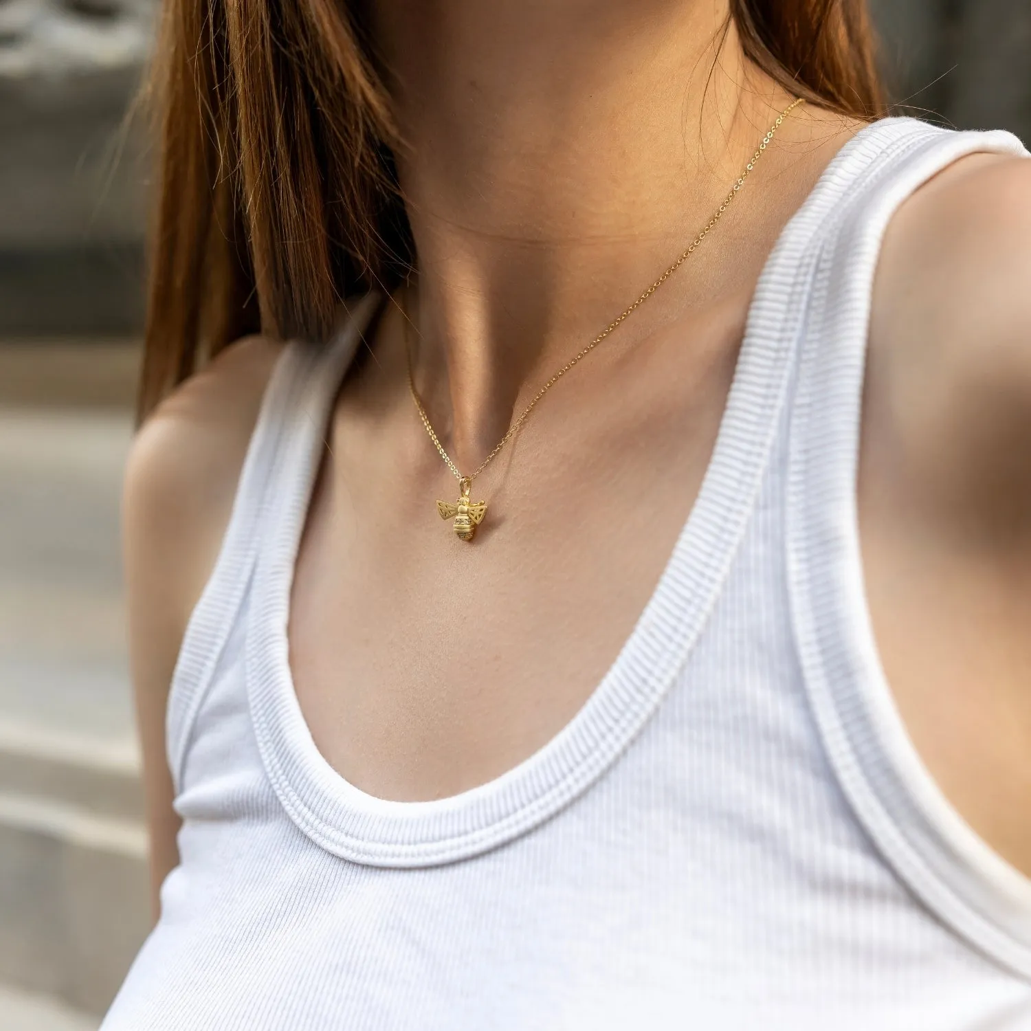 Matte Bumble Bee Sterling Silver Necklace sold by Spero London product image thumbnail 5