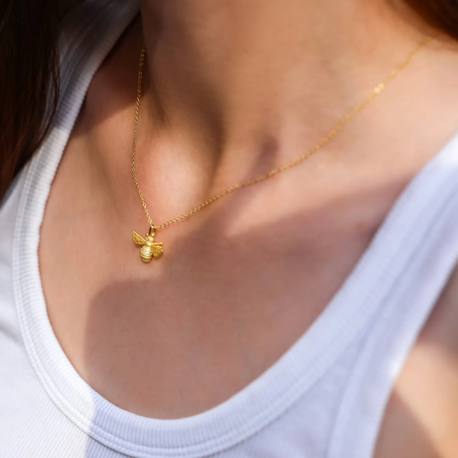 Matte Bumble Bee Sterling Silver Necklace sold by Spero London product image thumbnail 3