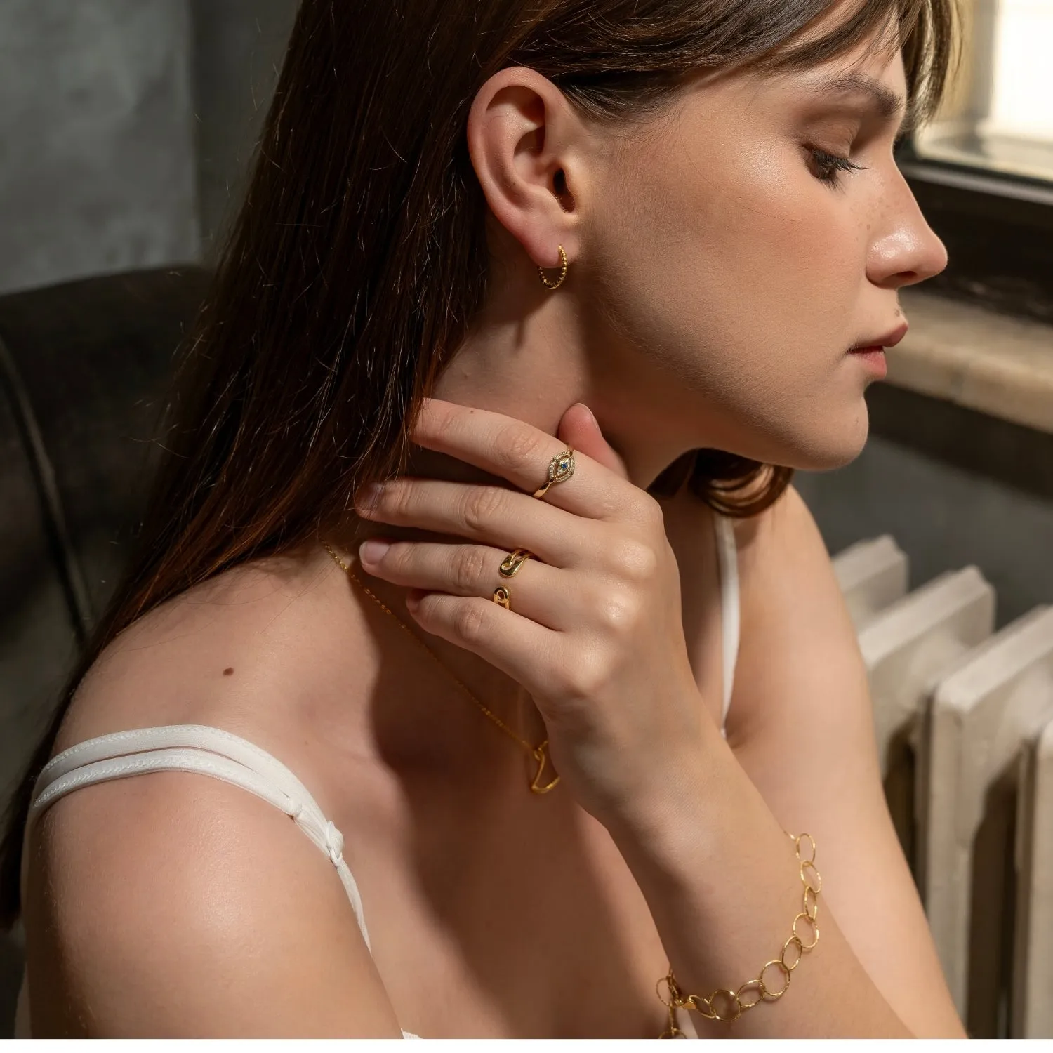 Fine 14ct Solid Gold Beaded Hoop Single Earring sold by Spero London product image thumbnail 5