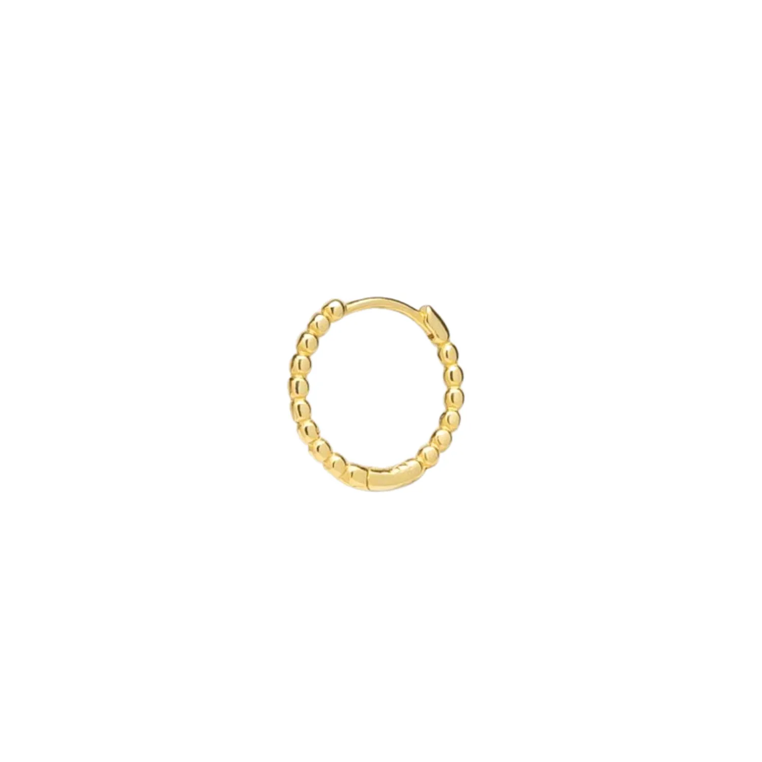 Fine 14ct Solid Gold Beaded Hoop Single Earring sold by Spero London