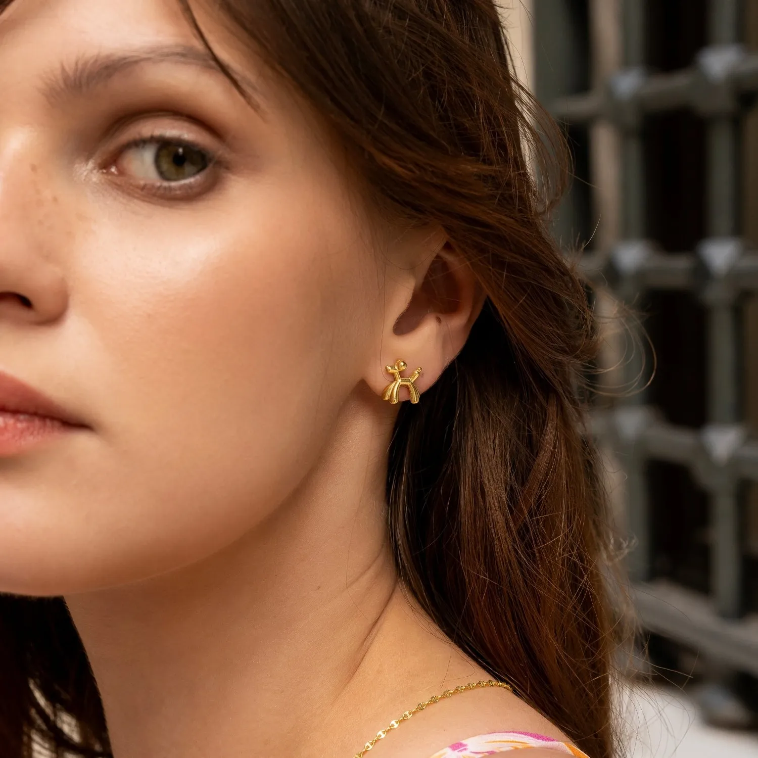 Balloon Dog Poodle Stud Earring Sterling Silver sold by Spero London product image thumbnail 2