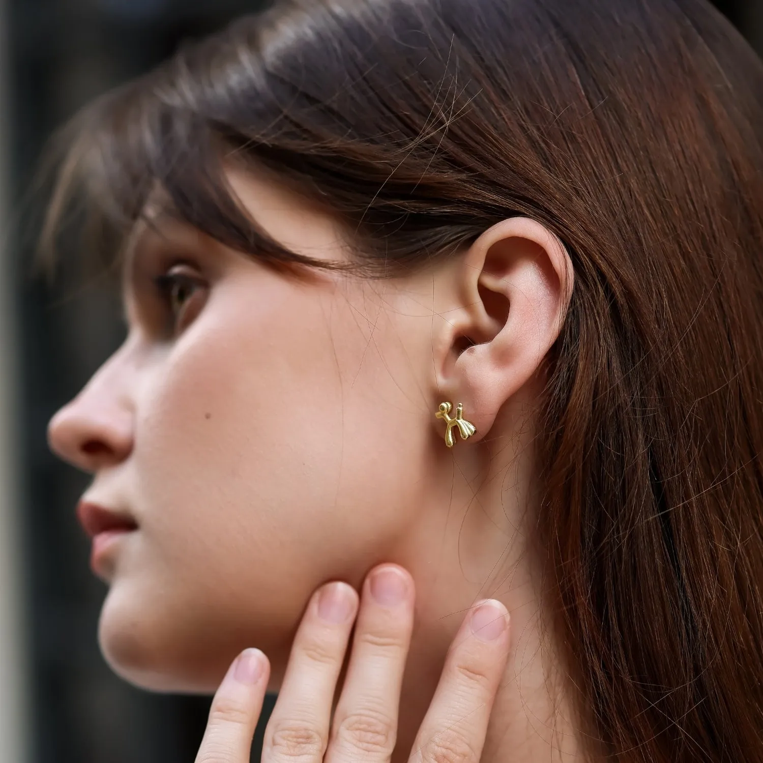 Balloon Dog Poodle Stud Earring Sterling Silver sold by Spero London product image thumbnail 5