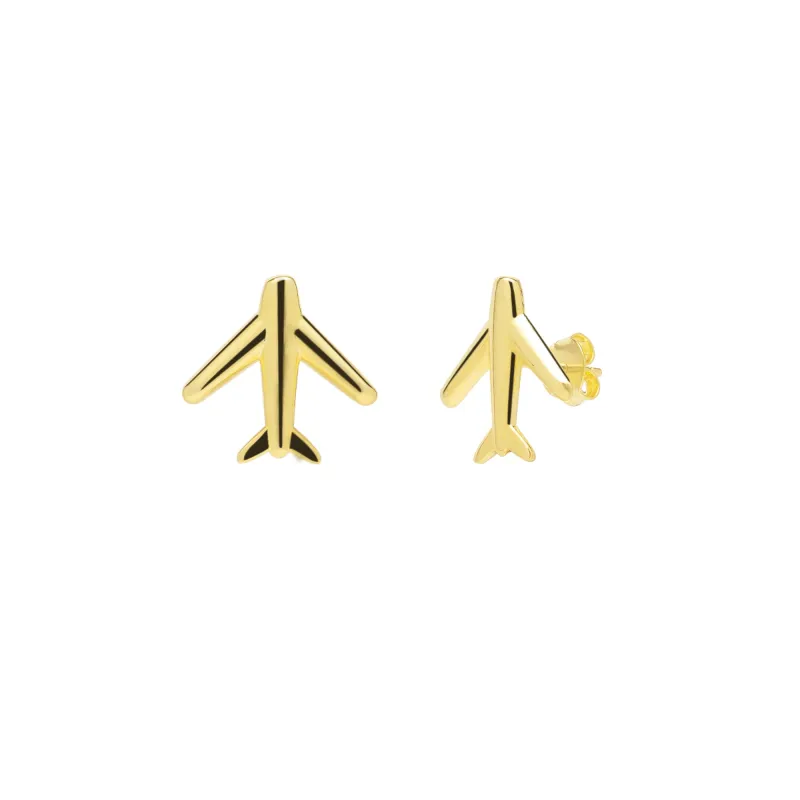 Airplane Sterling Silver Stud Earring made by Spero London