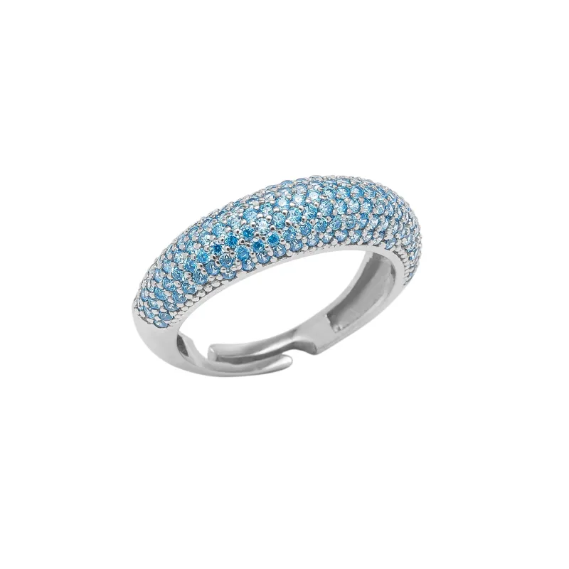Turquoise Pave Sterling Silver Dome Ring sold by Spero London