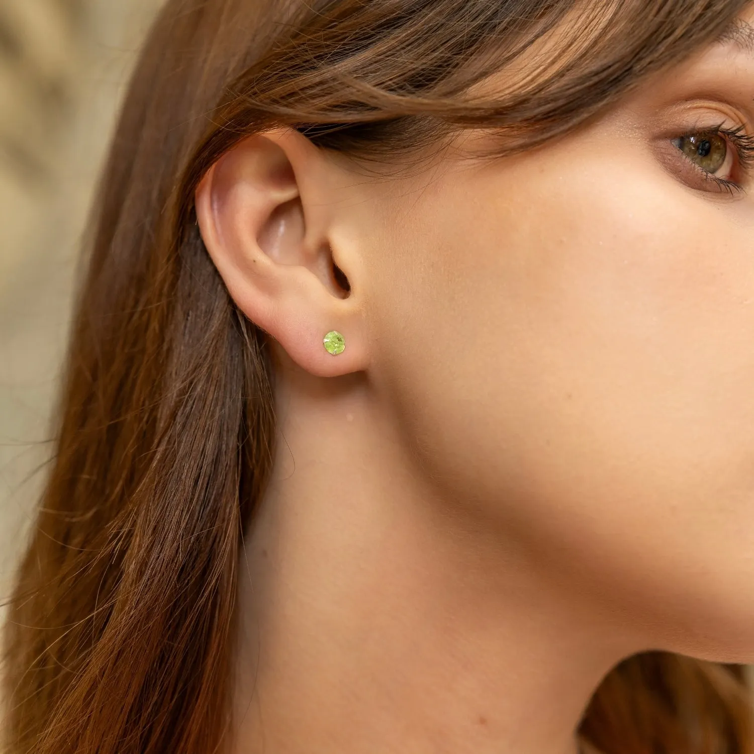 Sterling Silver Glittering Green Stud Earring sold by Spero London product image thumbnail 2