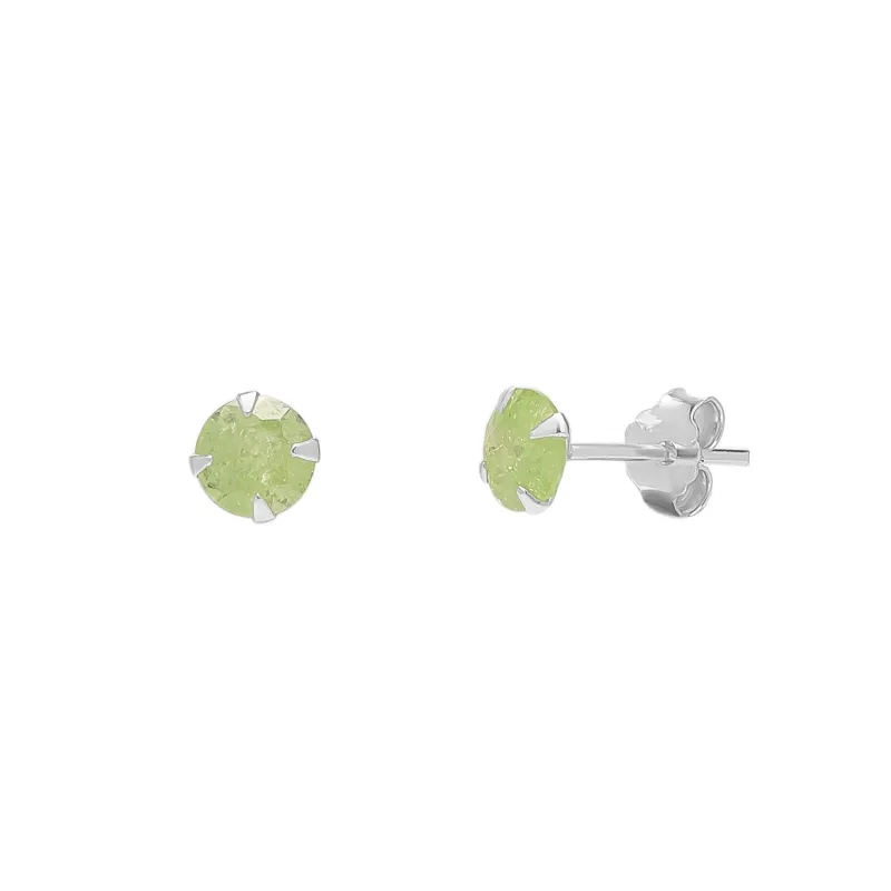 Sterling Silver Glittering Green Stud Earring sold by Spero London