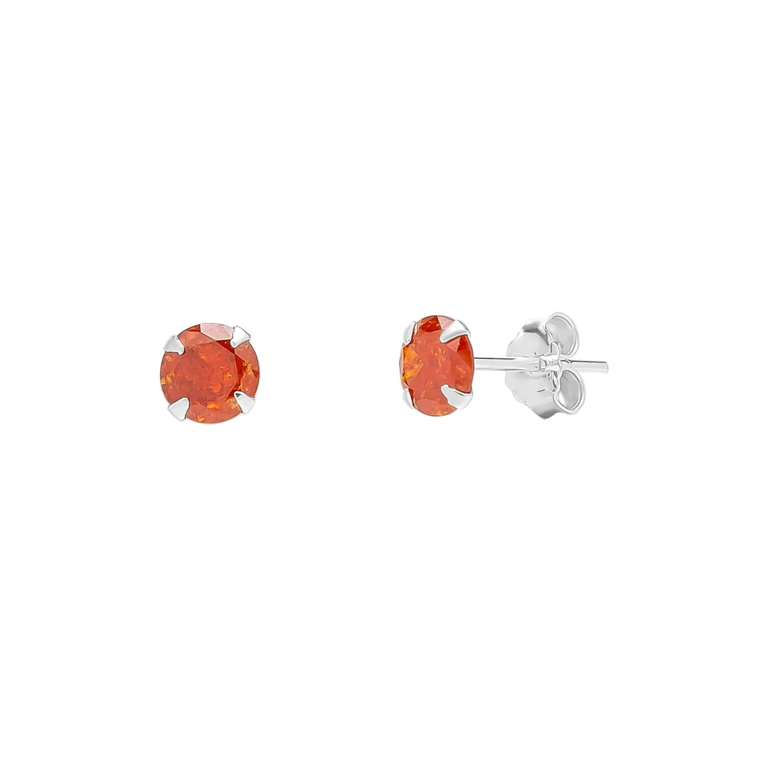 Sterling Silver Glittering Red Stud Earring sold by Spero London
