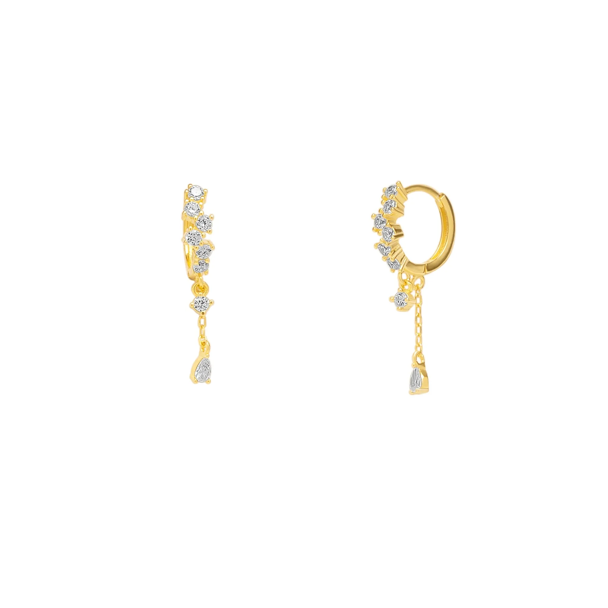 Dripping Sterling Silver Huggie Drop Earring sold by Spero London
