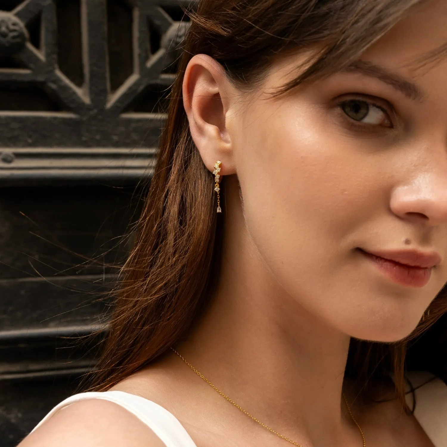 Dripping Sterling Silver Huggie Drop Earring sold by Spero London product image thumbnail 4