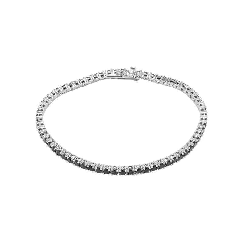 Sterling Silver Black Tennis Bracelet sold by Spero London