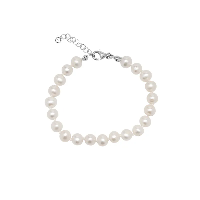 Large Natural Freshwater Pearl Strand Bracelet sold by Spero London
