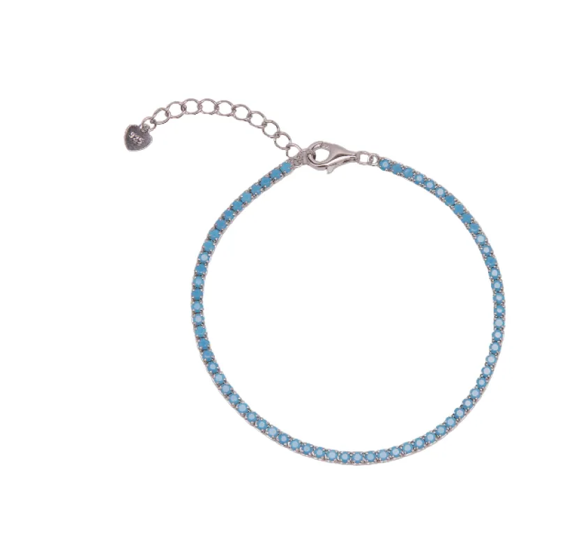 Turquoise Sterling Silver Tennis Bracelet sold by Spero London
