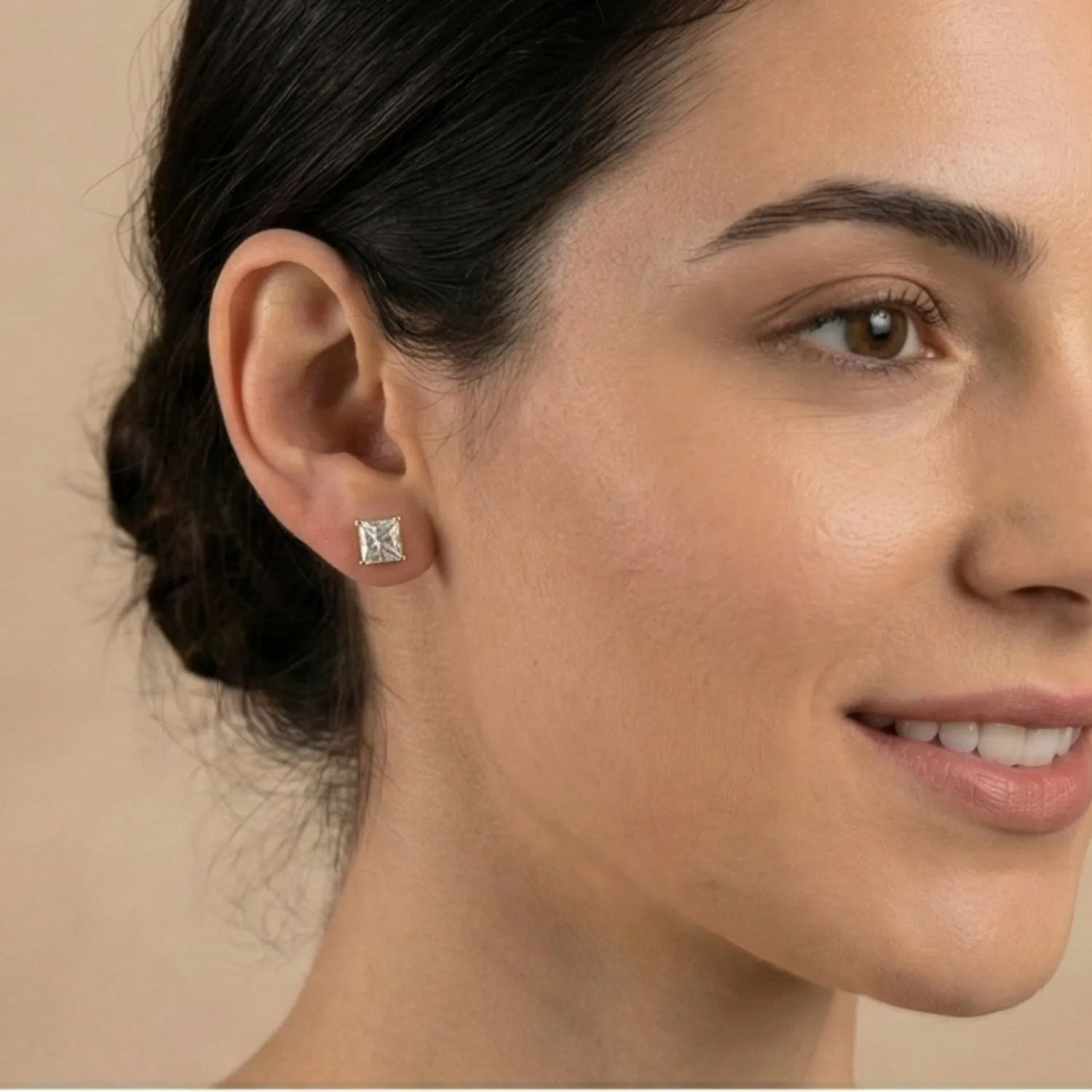 9ct Solid Gold Square Stud Earrings sold by Spero London product image thumbnail 5