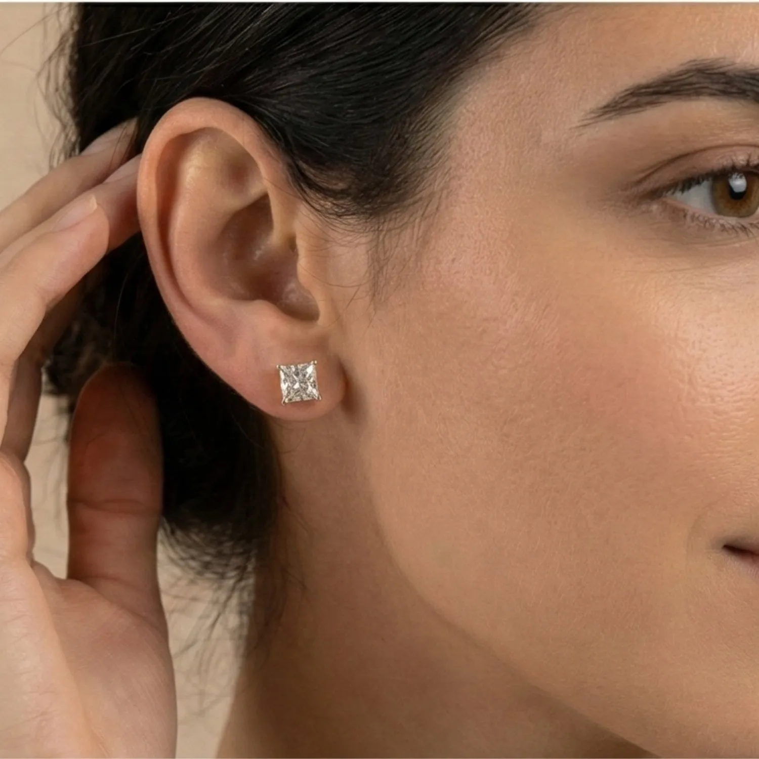 9ct Solid Gold Square Stud Earrings sold by Spero London product image thumbnail 2