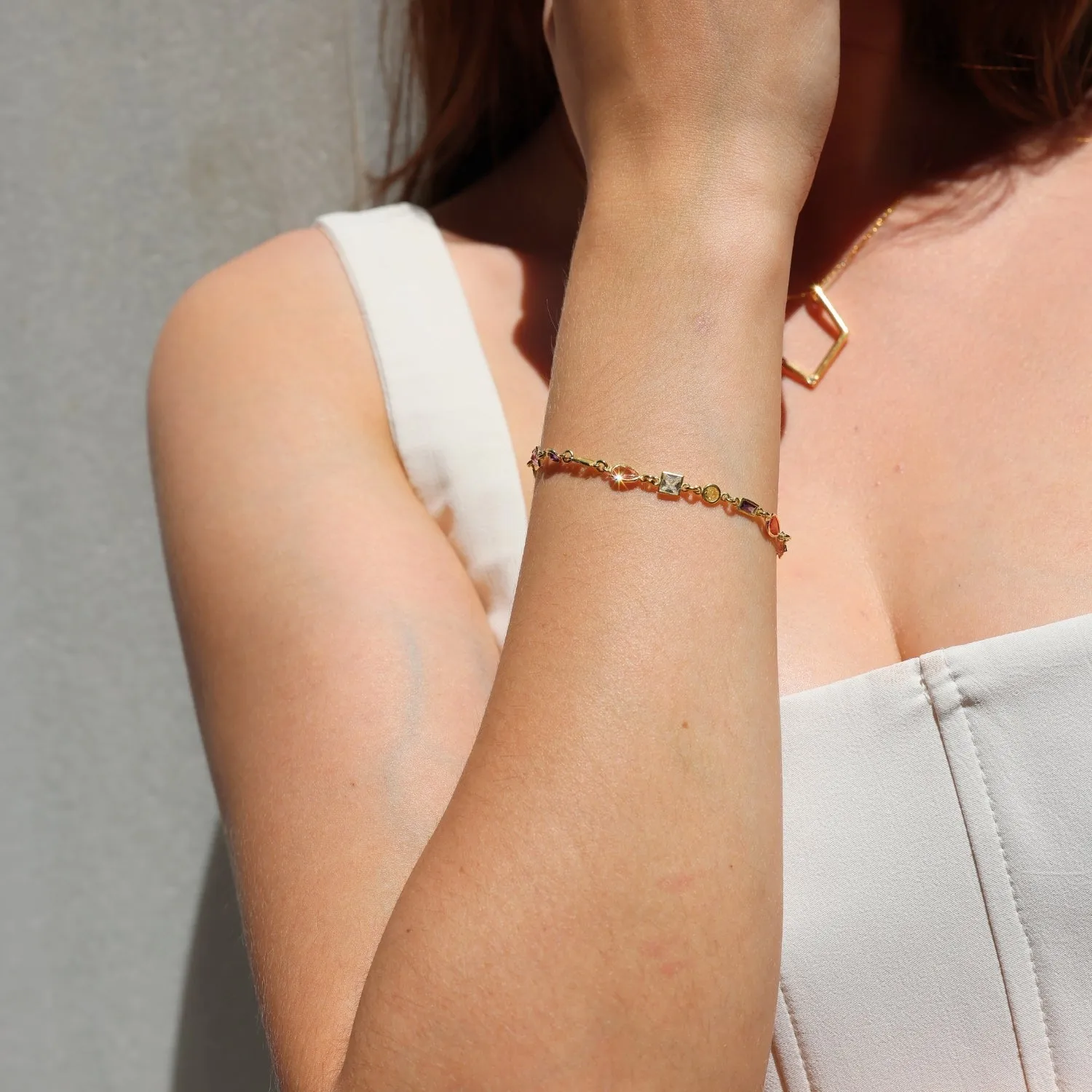 Multicolour Multi Cut Sterling Silver Bracelet sold by Spero London product image thumbnail 2