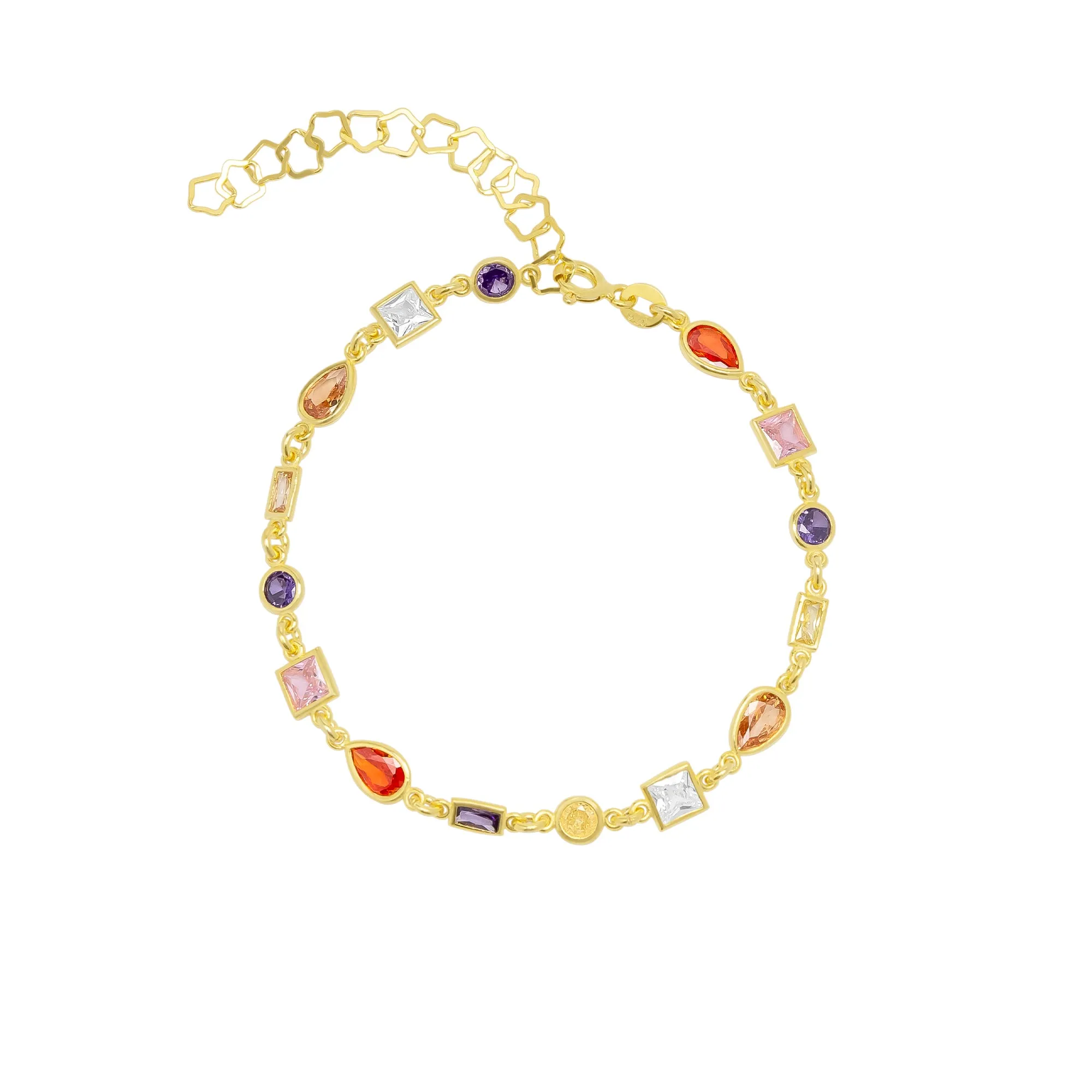 Multicolour Multi Cut Sterling Silver Bracelet sold by Spero London