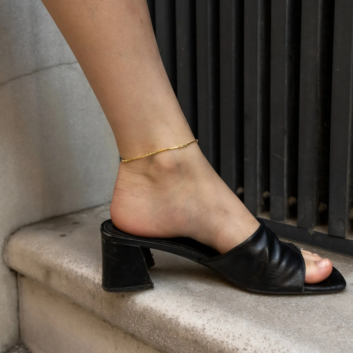 Sterling Silver Tree Bead Chain Anklet sold by Spero London product image thumbnail 2