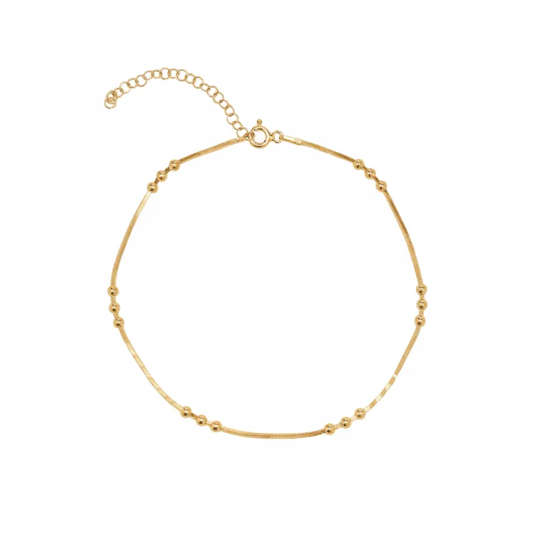 Sterling Silver Tree Bead Chain Anklet sold by Spero London