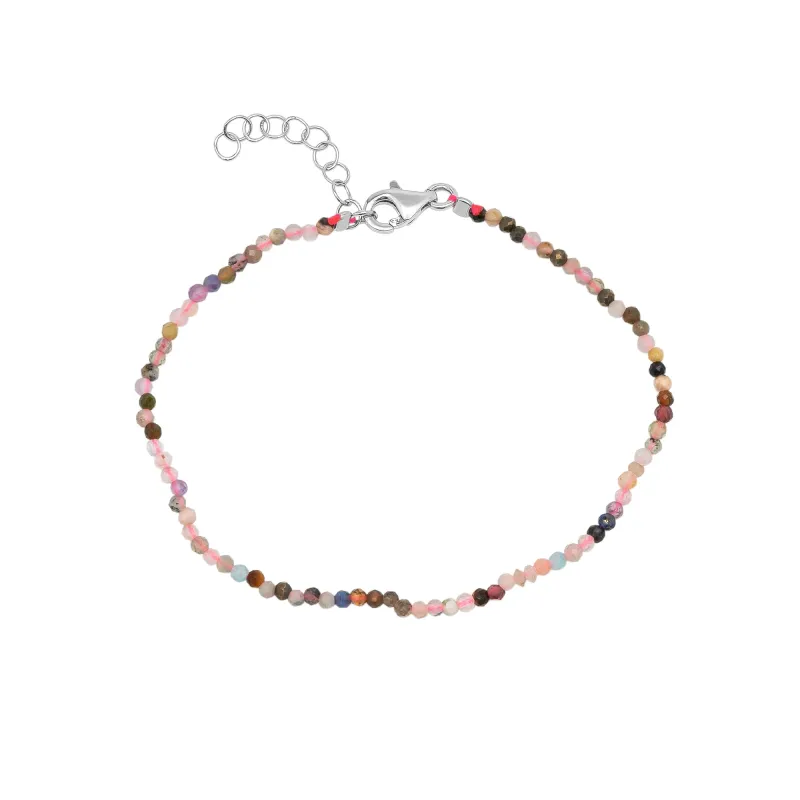 Fine Multicolor Tourmaline Sterling Silver Bracelet sold by Spero London