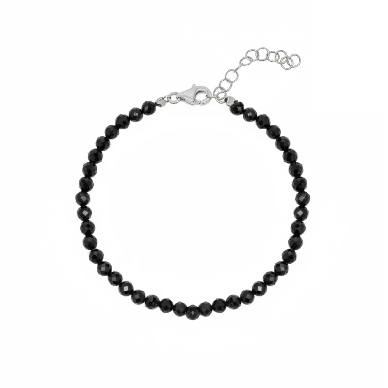 Sterling Silver Black Natural Spinel Bracelet sold by Spero London