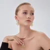 Mother Of Pearl Olive Branch Sterling Silver Earring & Necklace Set sold by Spero London