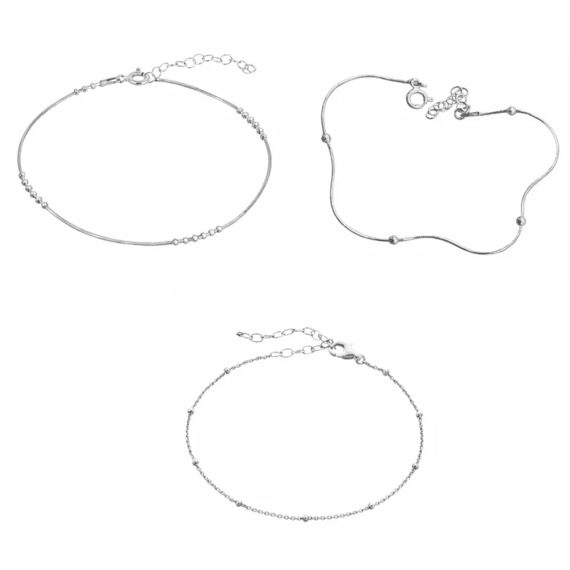 Sterling Silver Beaded Satellite Bracelet Layering Set made by Spero London