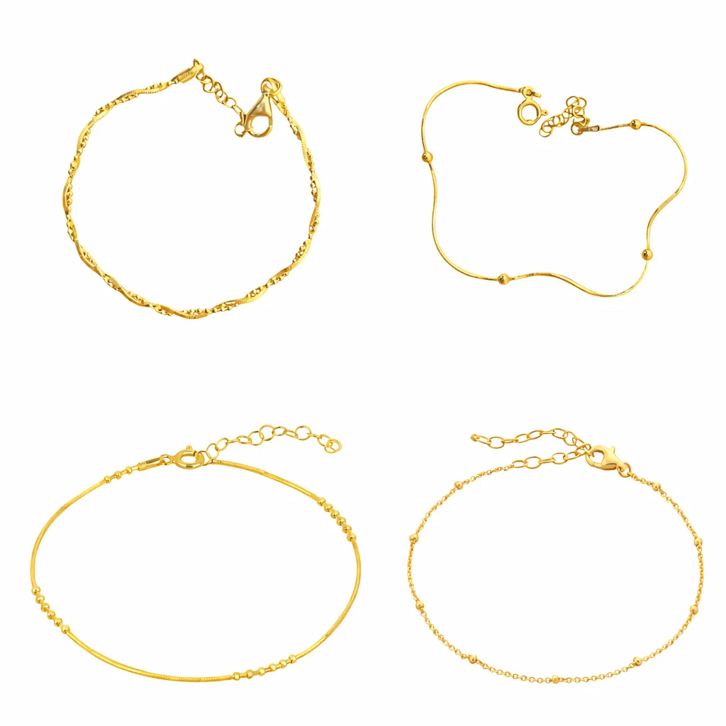 Sterling Silver Beaded Bracelet Layering Set sold by Spero London