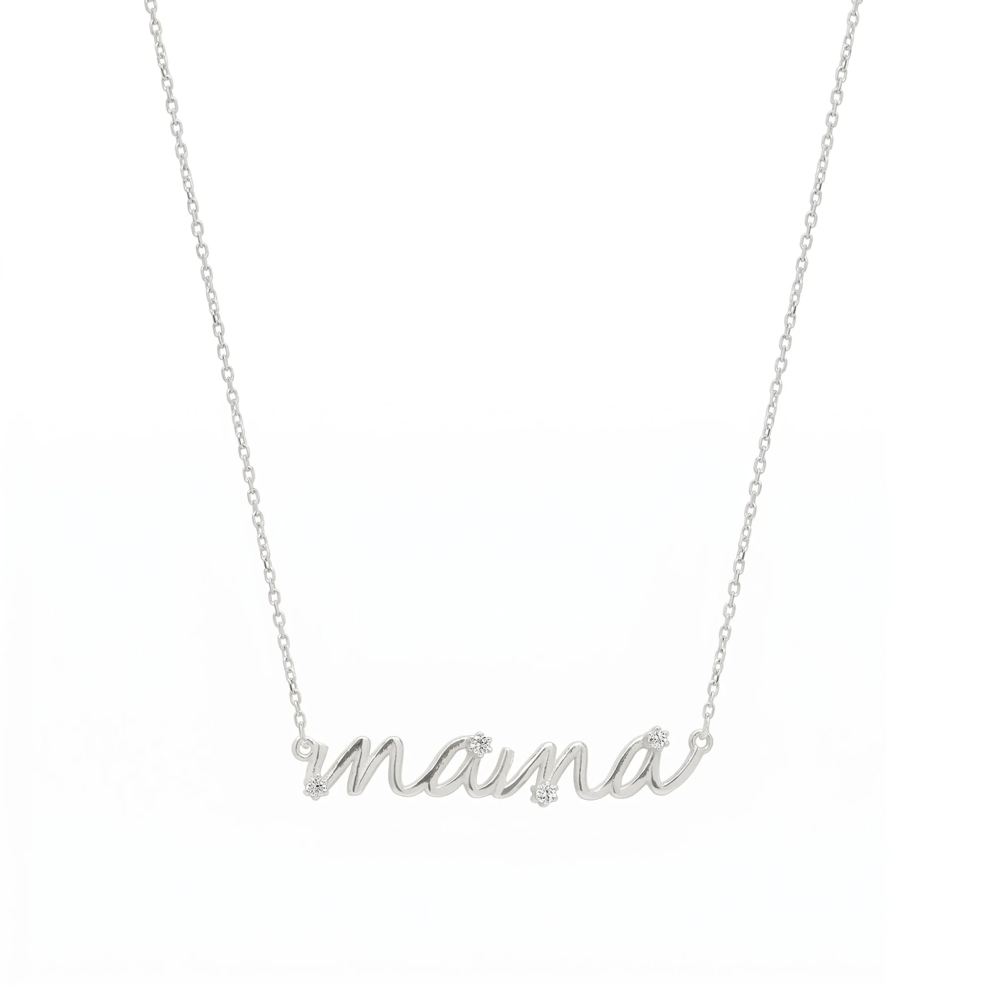 Sterling Silver Jewelled Mama Necklace sold by Spero London product image thumbnail 5