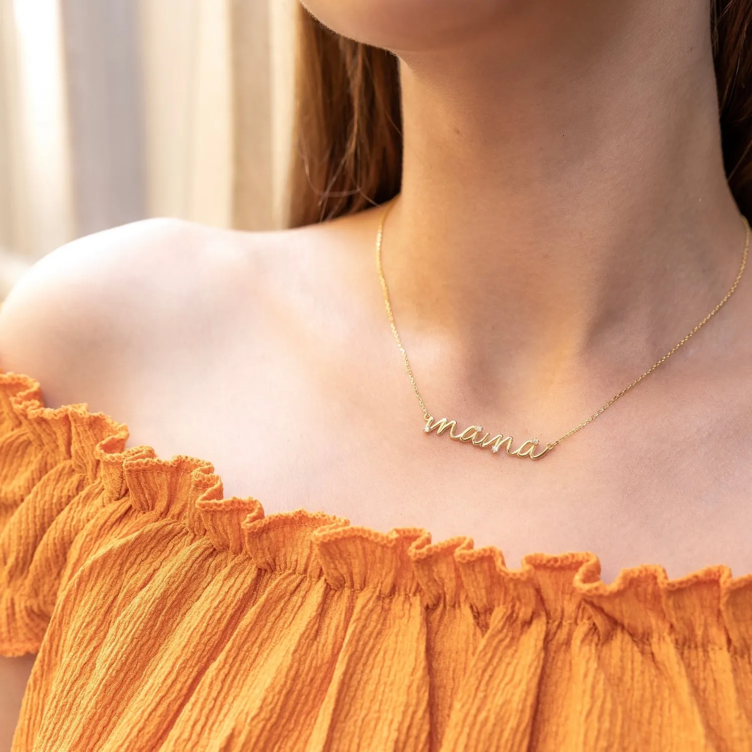 Sterling Silver Jewelled Mama Necklace sold by Spero London product image thumbnail 2