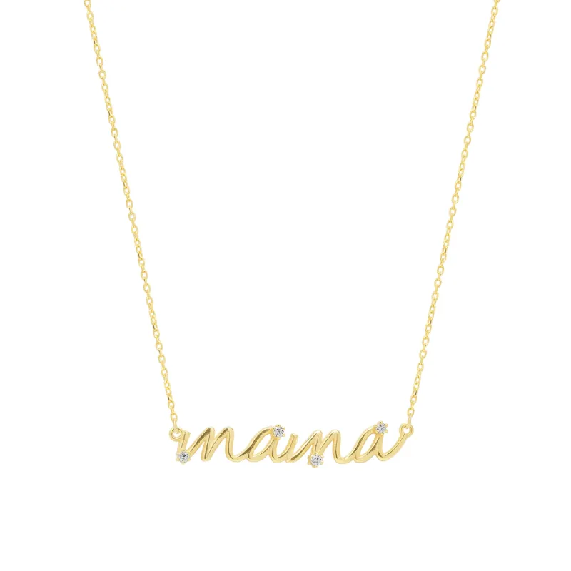 Sterling Silver Jewelled Mama Necklace made by Spero London