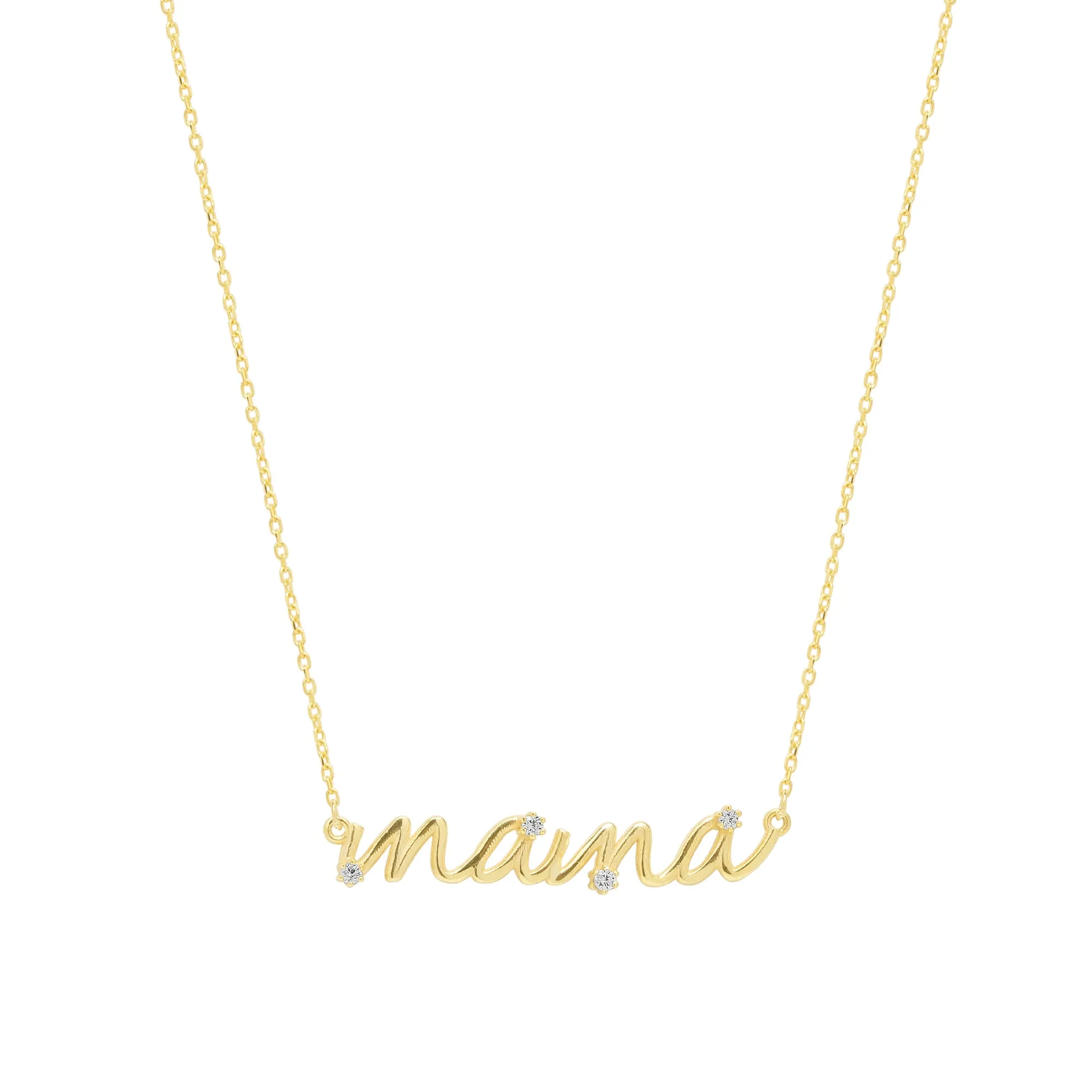Sterling Silver Jewelled Mama Necklace sold by Spero London