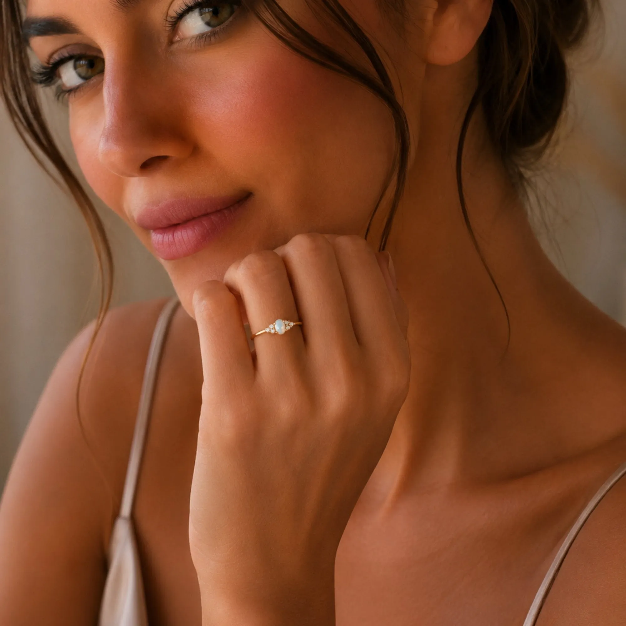 Gold Plated Sterling Silver Opal Ring sold by Spero London product image thumbnail 2